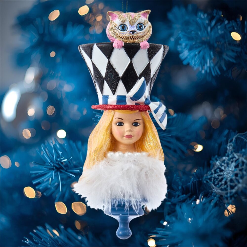 Alice in Wonderland Cheshire Cat Luxury Christmas Tree Ornament Holiday Decor
